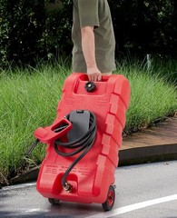 🔥57L (15 Gallonen) mit Handpumpe & Schlauch, Siphon 7,5L/min – Rollbarer Krafts