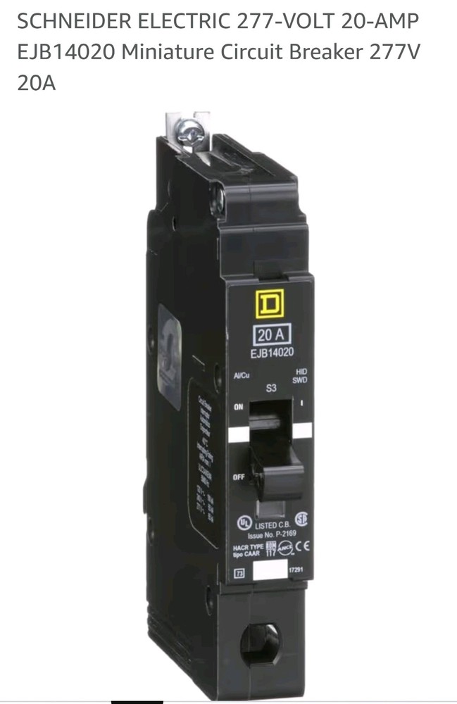 Square D EDB14020 Miniature Circuit Breaker – SCHNEIDER ELECTRIC