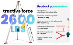 Confined Space Tripod Kit w/ 2600 LBS Lifting Winch Confined Space Rescue Tripod