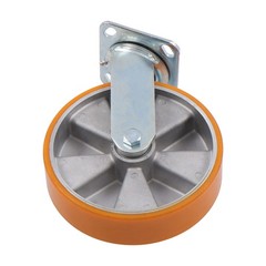 4 Pcs Industrial Casters 8″ Caster Wheel With Brake 6000lbs Orange Aluminum Core