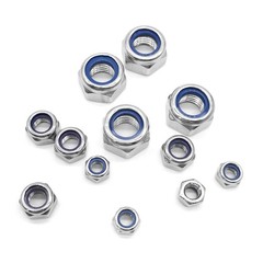 Quacc 20pcs M6 Nyloc Steel Nuts, Nylon Locknuts for Fastener, Nylon Inserted …