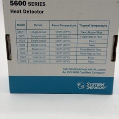 SYSTEM SENSOR 5603 HEAT DETECTOR Single Circuit Fixed Temp Only