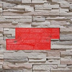 Concrete Texture Mold, Cement Texture Wall Mold Red PU 28.15*11.81*0.71 in NEW