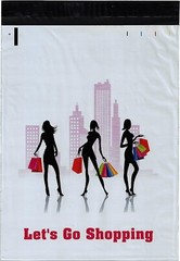 100 12×15.5 Bags Lets Go Shopping Designer Poly Mailers Envelopes Boutique Bags