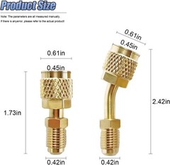 Straight Adapter & Angled Adapter, R410A Adapter Mini Split Adapter 5/16″ Female