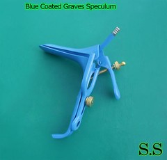Blue Coated LLETZ LEEP GRAVES Vaginal Speculum Medium Gynecology Surgical
