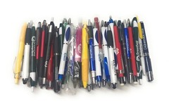 50ct Wholesale / Bulk Lot Misprint Ballpoint Ink Click Pens: Mixed Colors/Styles