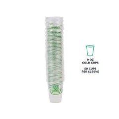 ECO PRODUCTS GreenStripe Clear Compostable 9oz PLA Plastic Cups, Case of 1000…