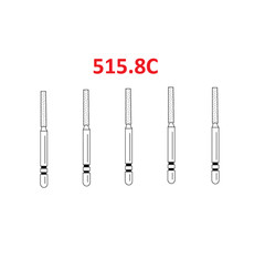 Premier Dental TWO STRIPER Diamond 515.8 – Flat-End Cylinder Coarse Burs 5/Pk