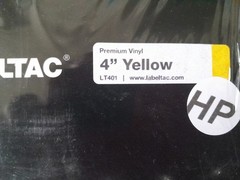LabelTac LT401 4″ OSHA Yellow Vinyl Tape For Pro / Pro X Printers – 1 ROLL NEW