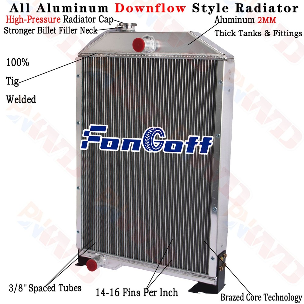 RE38664 Aluminum 3 Row Radiator Fits John Deere 4050 4055 4250 4255 4450 4455