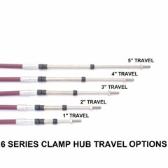 6 Series Push-Pull Cable, Clamp Hubs, M8 x 1.25 Rods, (choose travel option)