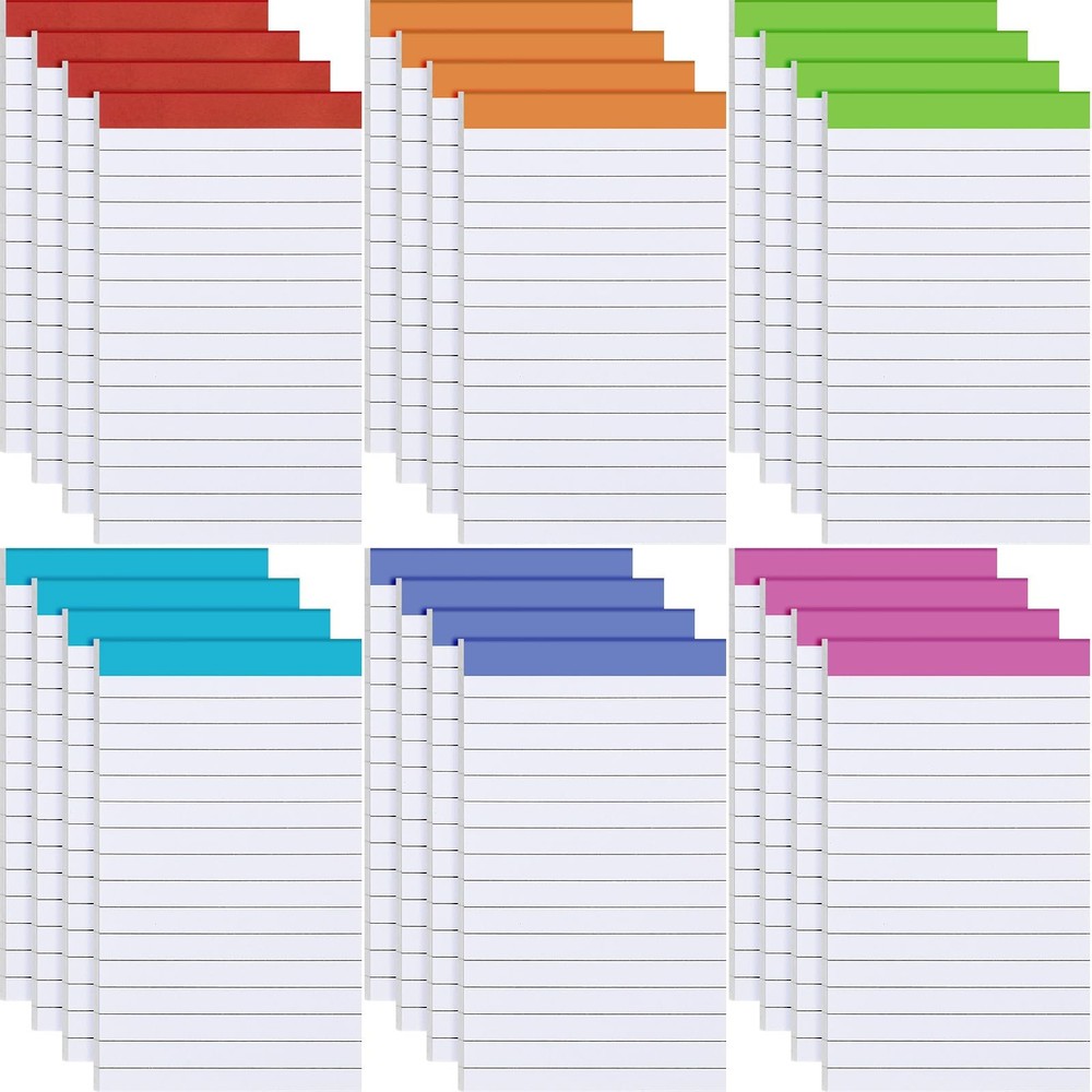 Colarr 24 Pack Legal Pads 3 x 5 Inches Lined Notepads 50 Sheets Wide Ruled Wr…