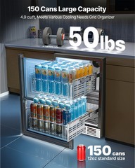 VEVOR 24 Inches Drawer Refrigerator Stainless Steel Dual Drawer Fridge for Home