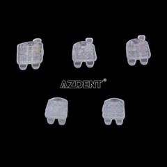 AZDENT Dental Orthodontics Ceramic Brackets 5*5 MBT / Roth.022 Hooks 3-4-5