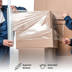 10″ x 1000′ 4 Rolls Extended Core Shrink Wrap Stretch Banding Film 70 Gauge