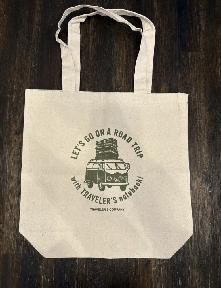 Traveler’s Company • Let’s Go on a Road Trip Canvas Tote Bag • New