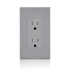 Leviton 15 Amp Decora Tamper-Resistant Duplex Electrical Wall 1 Pack, Gray