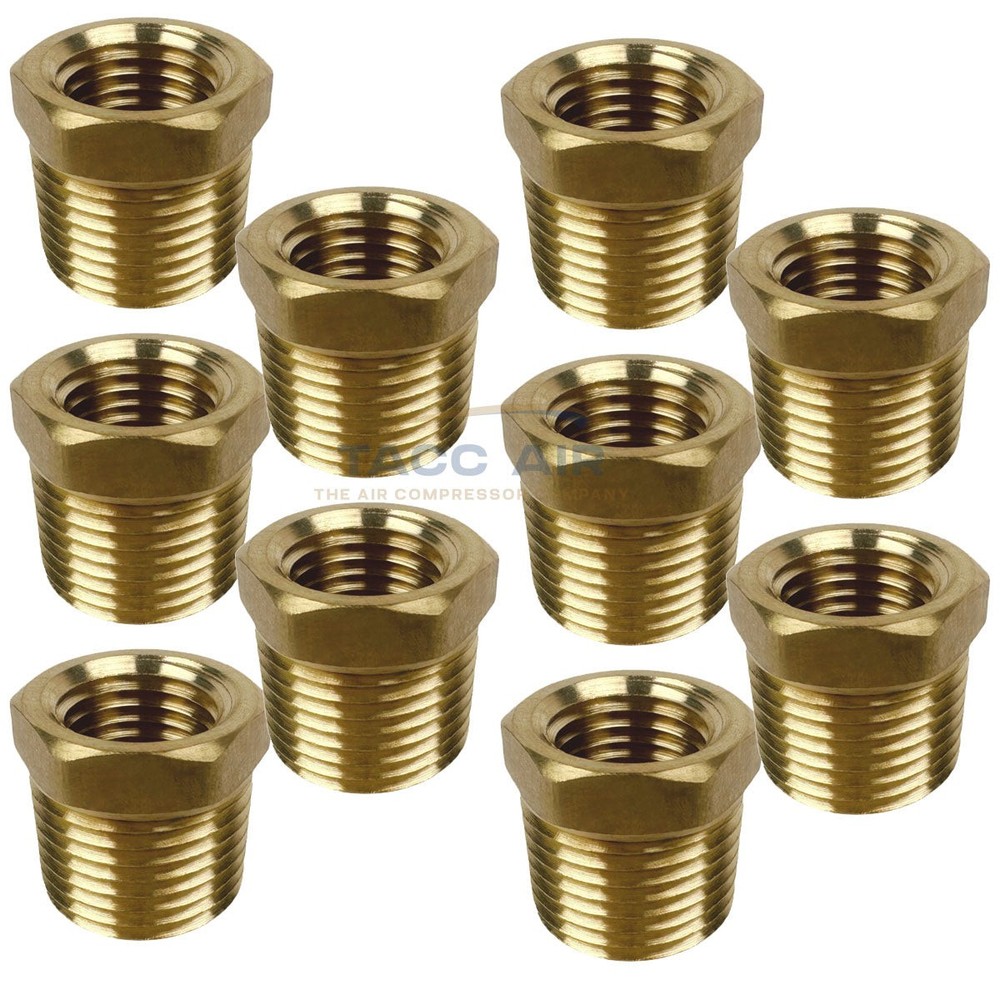 10PC 3/8″ Male x 1/4″ Female Hex Reducer Bushing Adapter Pipe Reducing Fitting