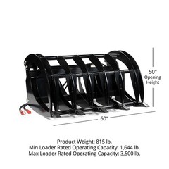 Titan Attachments Extreme Skid Steer Root Grapple Rake Attachment 60″ Universal