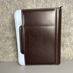 Franklin Covey Day 1 One Brown CLASSIC Planner Zips Handles 7 Rings Faux Leather