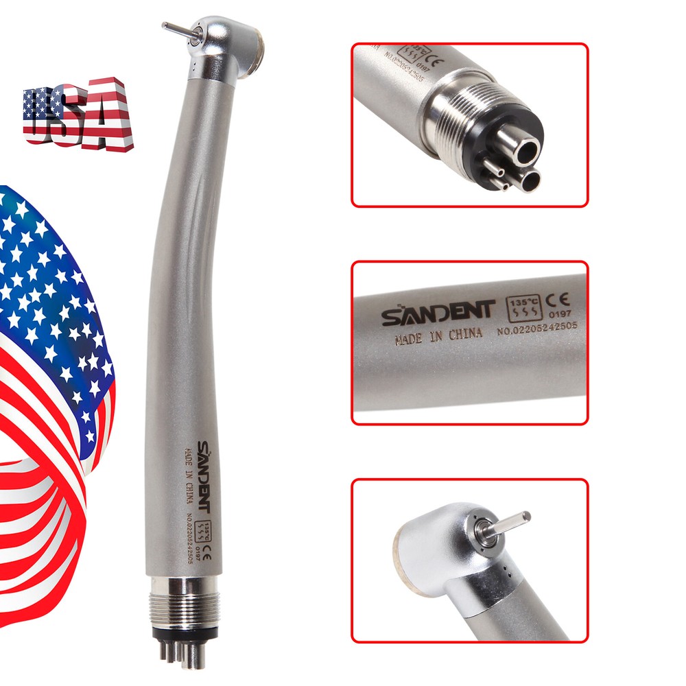 USA Dental High Speed Push No LED / LED Optic Handpiece Turbine 2-Hole 4-Hole st
