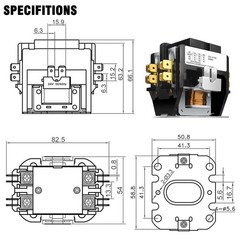 2 Pole 30 Amp 24VAC HVAC Contactor -Air Conditioner Condenser Compressor…
