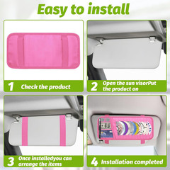 Car CD DVD Holder Large Capacity Oxford Fabric Visor Case with 12 Disc Sleeves