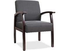 Lorell Guest Chairs 24″x25″x35-1/2″ Charcoal/Espresso frame 68555