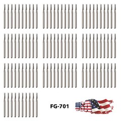10-100pcs FG 701 Dental Carbide Burs 19mm FG Tapered Fissure Bur for High Speed