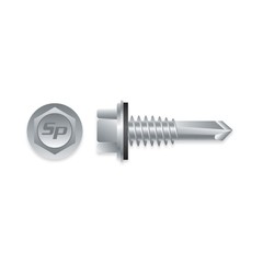 #12 x 7/8″ HWH STRONG SHIELD S/D SCREWS w/BONDED WASHER 3,000ct | HA4C