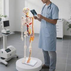 Anatomical Skeleton Model 33.46″, Detachable with Blood Vessels & Base
