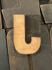 Vintage Letterpress WOOD LETTER J “J” PRINT TYPE Printing 2″