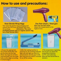 Heat Shrink Wrap Bags 6×10 Inches PVC Professional Grade Gift Baskets 100 PCS
