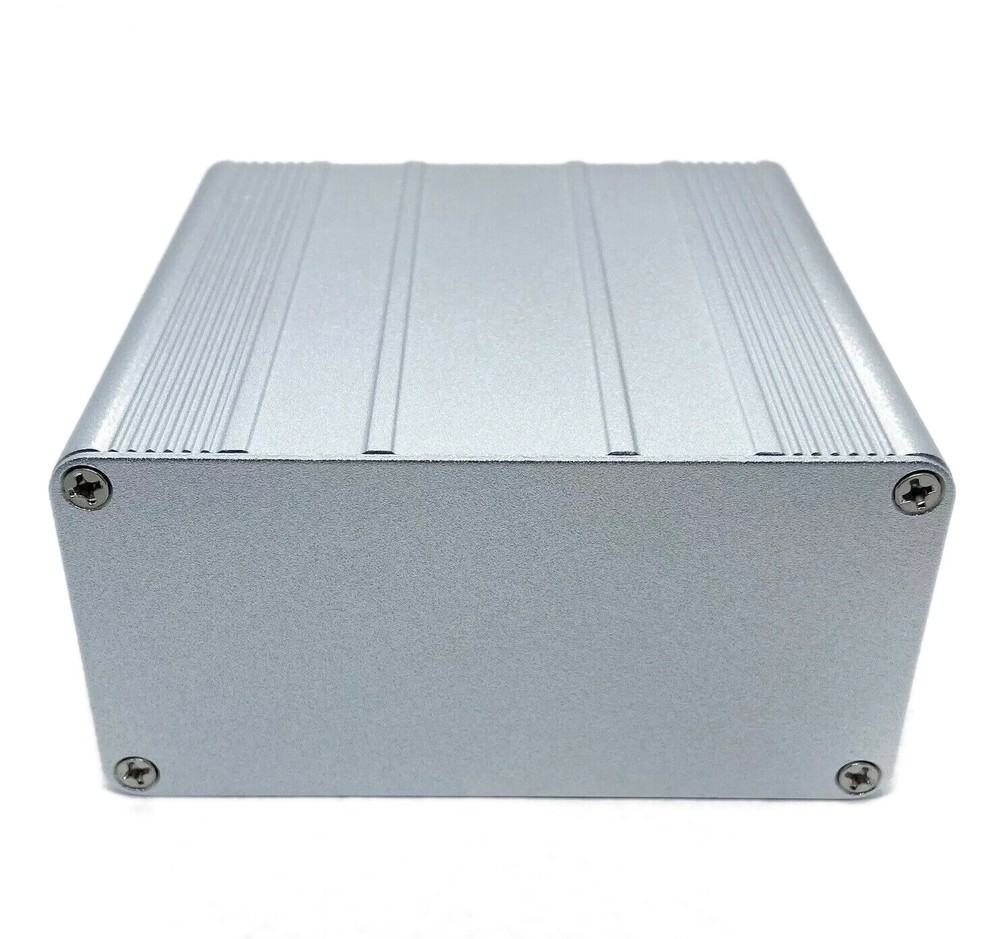 Silver Aluminum PCB instrument Box Enclosure DIY 3.94″x3.94″x1.97″ 100x100x50mm