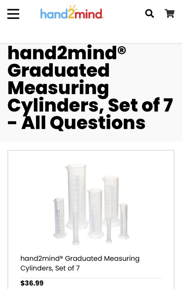 Graduated Measuring Cylinders Set of 7 – 10/25/50/100/250/500/1000mL
