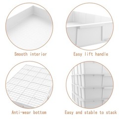 Idotry Pizza Dough Proofing Box Tray Stackable Commercial Bread Trays, 4-Packs