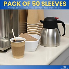 Coffee Cup Sleeves, Corrugated Coffee Sleeves for 10 oz, 12 oz & 16 oz Cups,
