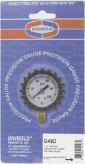Uniweld G49D Oxygen Delivery Gauge 1-1/2″ 100 PSI w/ Rubber Boot