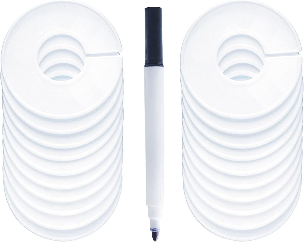 Durable 20 Pack Closet Size Dividers with Marker Pen for Neat Clothing Racks