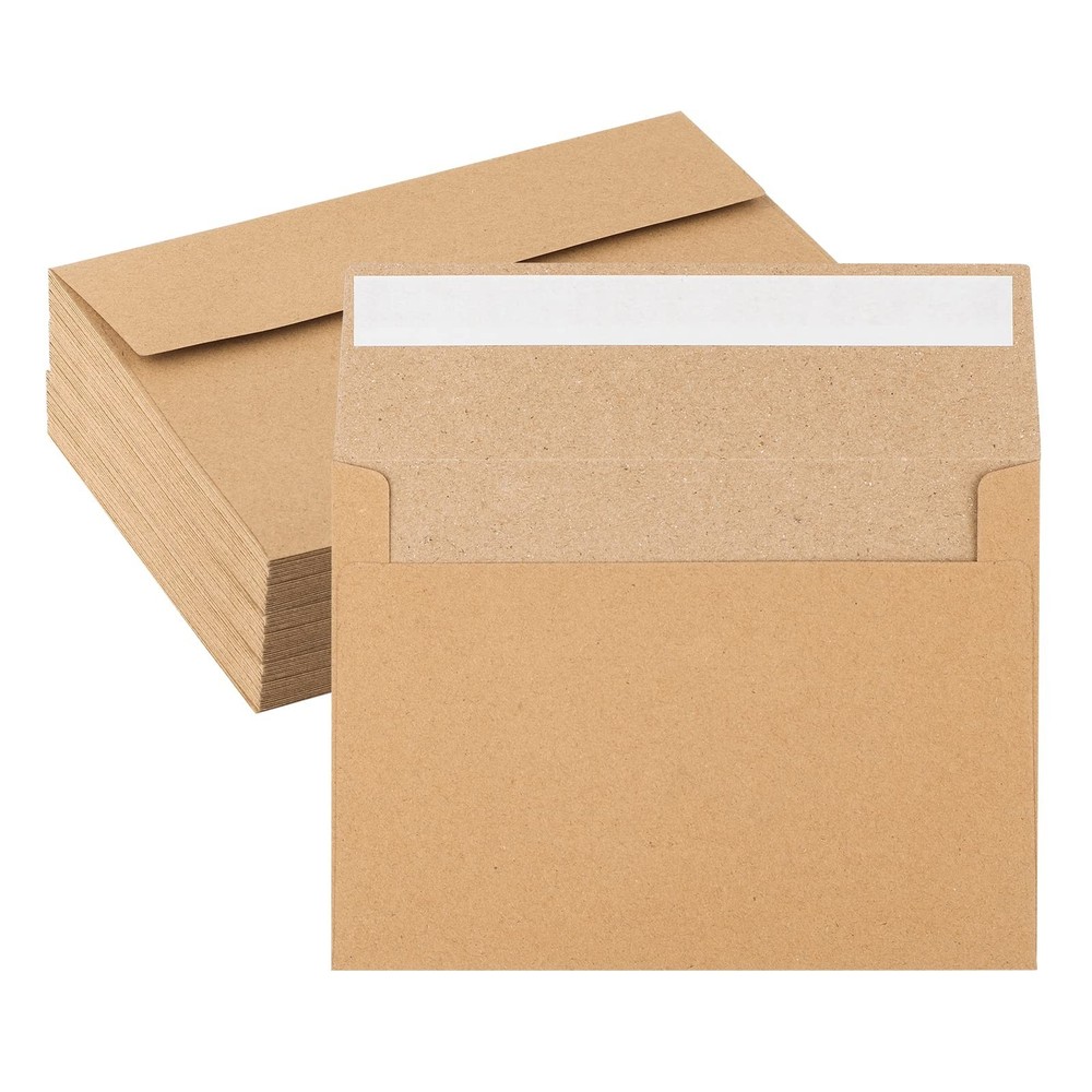 50 Pack Kraft Envelopes – 4 x 6 Inch Brown Kraft Paper Envelopes for Invitations