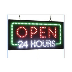 31” x 17” ‘Open 24 Hours’ LED Animated Business Sign Hanging Lighted Display