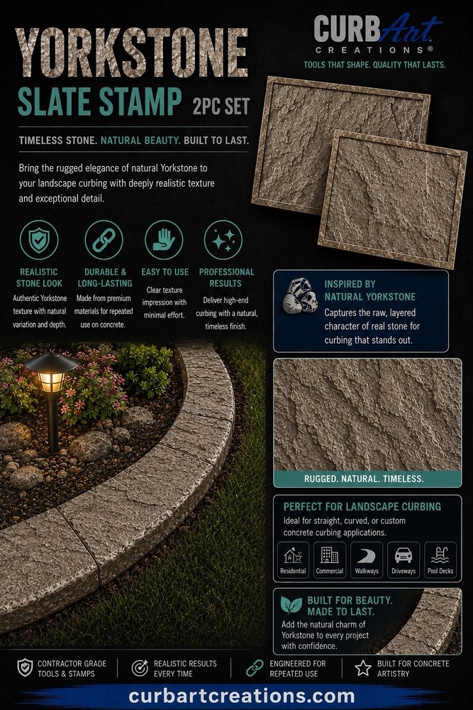 Yorkstone Slate Landscape Curbing Texture Skin Curbart creations 2pc Set