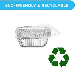 1 lb Oblong Aluminum Foil Take-Out Disposable Pan with Dome Lids To bake & Serve