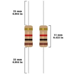 25 Values 1W Carbon Film Resistor Kit 1 Ohm to 1M Ohm Watt 5 Resistor Assortment