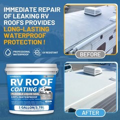 1 Gallon RV Roof Coating – Waterproof Solar Reflective Sealant for Trailers