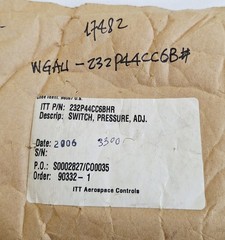 ITT Industries 232P44CC6BHR Neo-Dyn Adjustable Pressure Switch 13500 PSIG