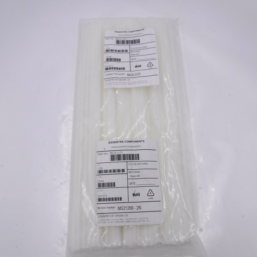 100 Pack Essentra Richo 6/6 Nylon Grommet Strips MGS-2-01