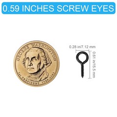Aovchei Eye Screws, 300PCS 0.59 Inches Heavy Duty Metal Screw Hooks, Self Tap…