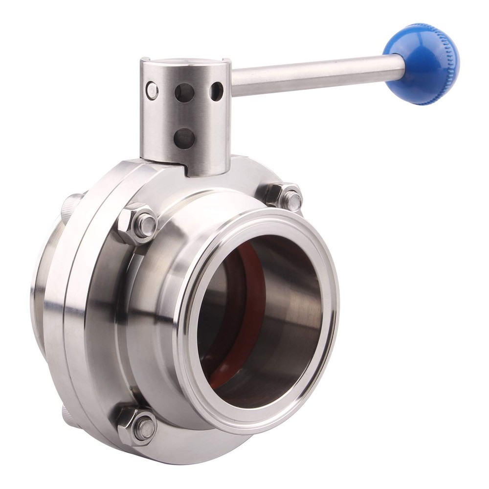 DERNORD Sanitary Butterfly Valve with Pull Handle Stainless Steel 304 Tri Clamp